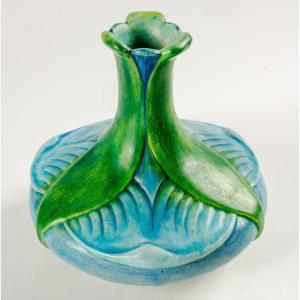 Edmond Lachenal, Vase végétal Art Nouveau grès