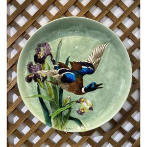 E. DIFFLOTH & Boch Frères La Louvière, Grand plat en céramique