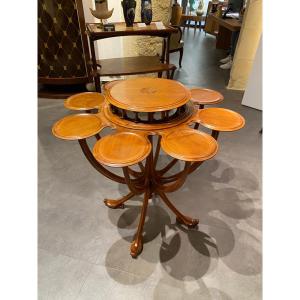 Pierre Selmersheim, Table à thé, Meuble Art Nouveau Acajou