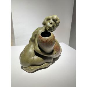 Rupert Carabin, Femme à la coloquinte, Céramique Art Nouveau