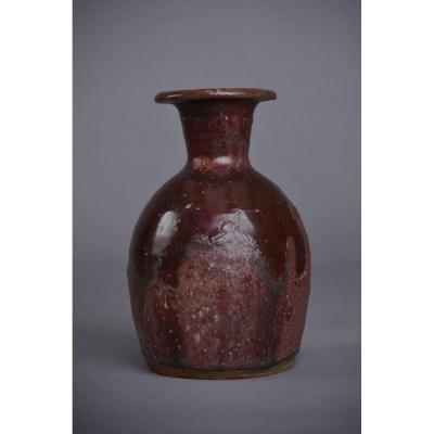 Vassil Ivanoff, Oblong Stoneware Vase. 50s - Unique Piece Signed.