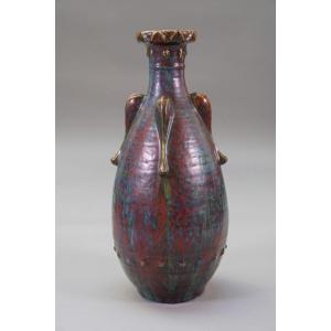Pierre-adrien Dalpayrat, Ovoid Ceramic Vase On Talon Art Nouveau