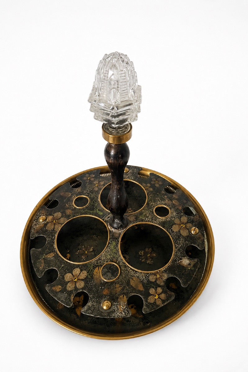 Antique Cut-crystal Liqueur Set On A Rotating Display Stand – Napoleon III Period-photo-2
