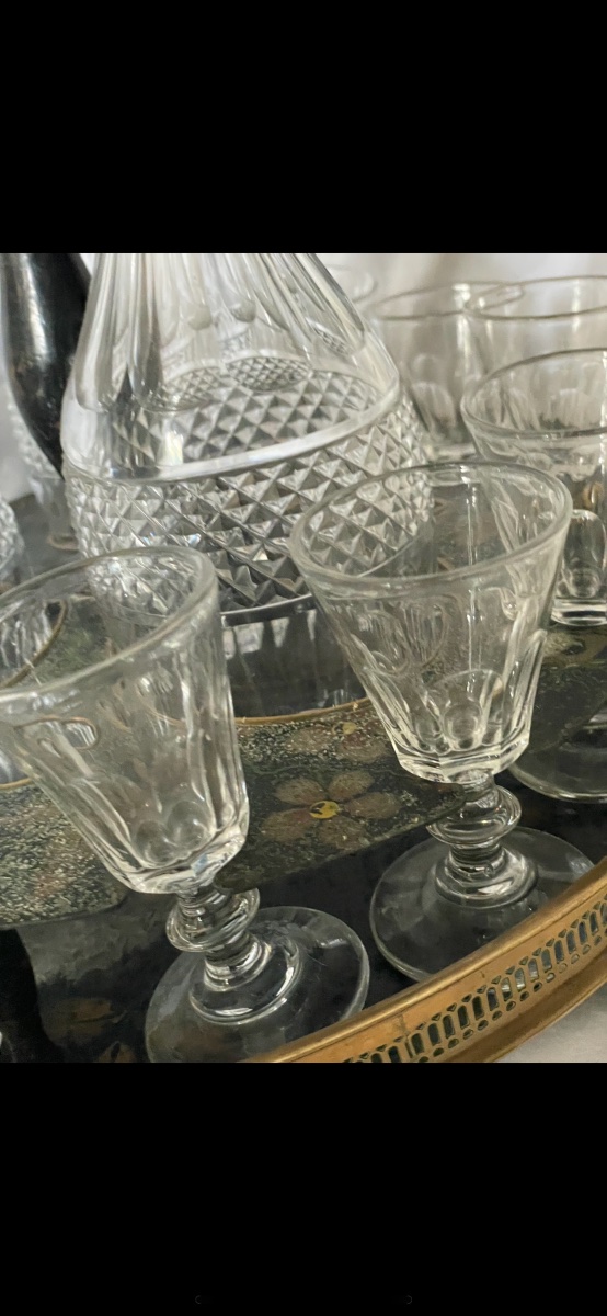 Antique Cut-crystal Liqueur Set On A Rotating Display Stand – Napoleon III Period-photo-4