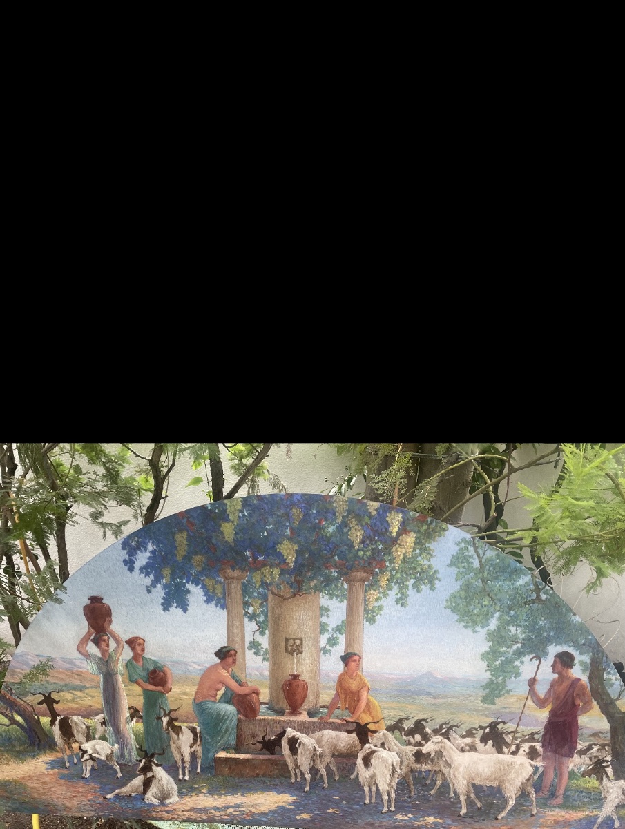A Pastoral Scene With Goats And A Fountain-photo-2