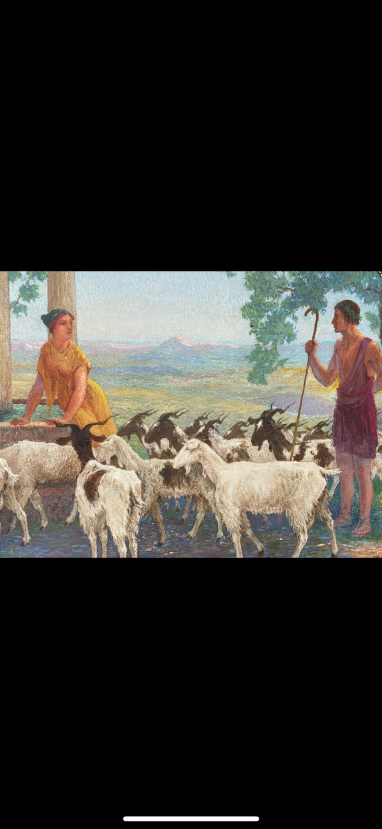 A Pastoral Scene With Goats And A Fountain-photo-3
