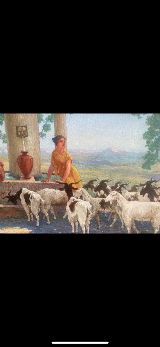 A Pastoral Scene With Goats And A Fountain-photo-4