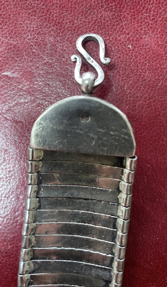 Ancien bracelet extensible en argent massif d’inspiration orientale-photo-4
