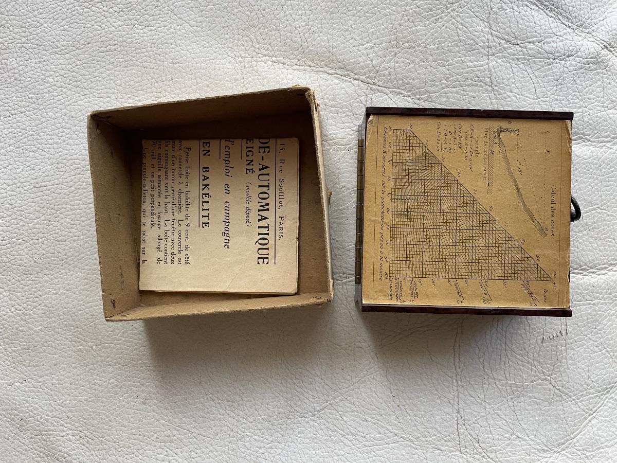 Boussole-Alidade-Automatique du Général Peigné - Modèle en Bakélite avec Notice et Boîte d'Orig-photo-4