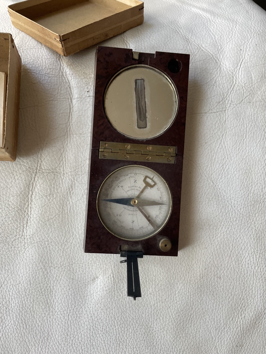 Boussole-Alidade-Automatique du Général Peigné - Modèle en Bakélite avec Notice et Boîte d'Orig-photo-6