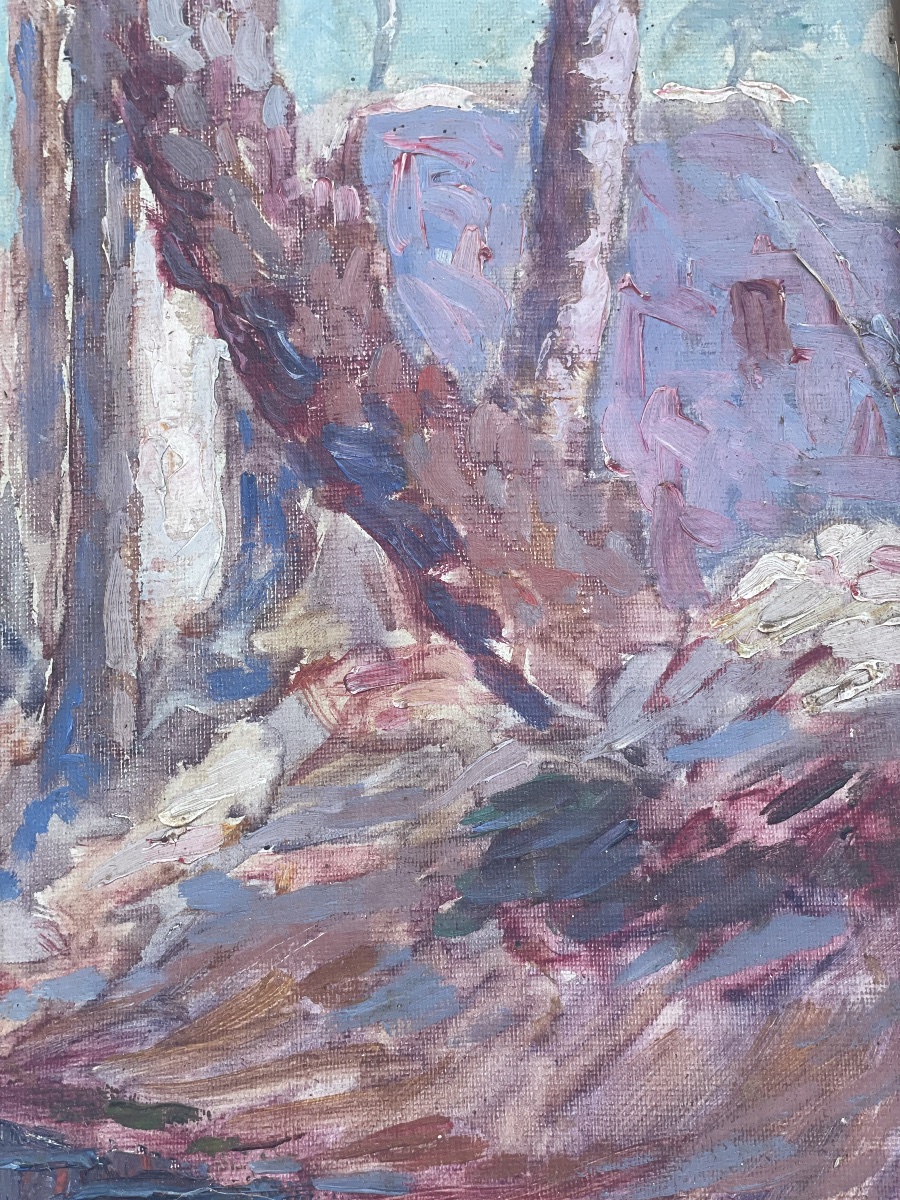 Achille Gaston Marchal – The Oasis – Oil On Canvas – Oriental Landscape -photo-6