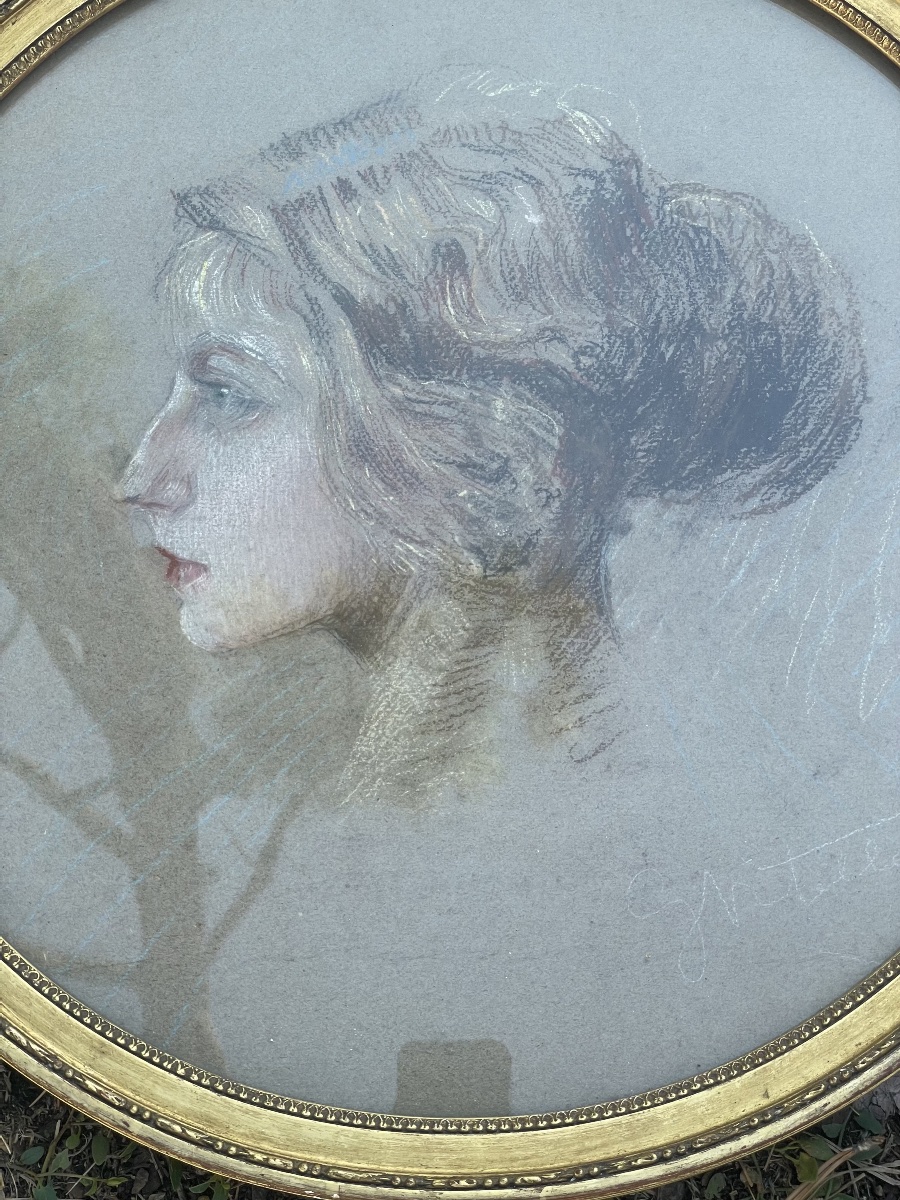 Portrait de jeune femme au pastel-photo-3