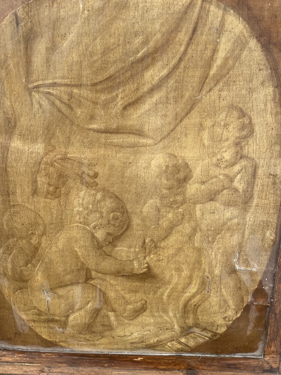 Antique Grisaille With Putti Motifs-photo-4
