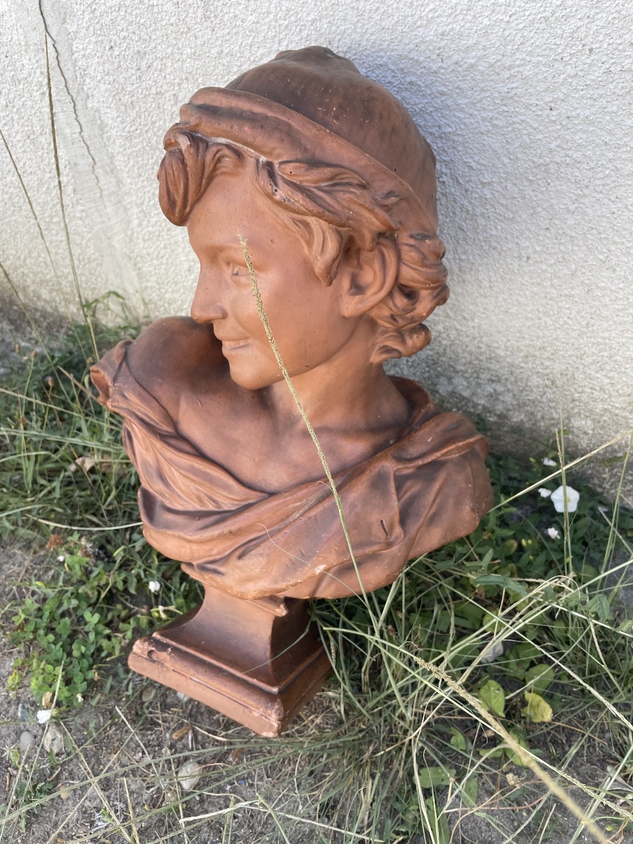 Jean-baptiste D’après Carpeaux – “the Laughing Neapolitan” – Terracotta Bust -photo-4