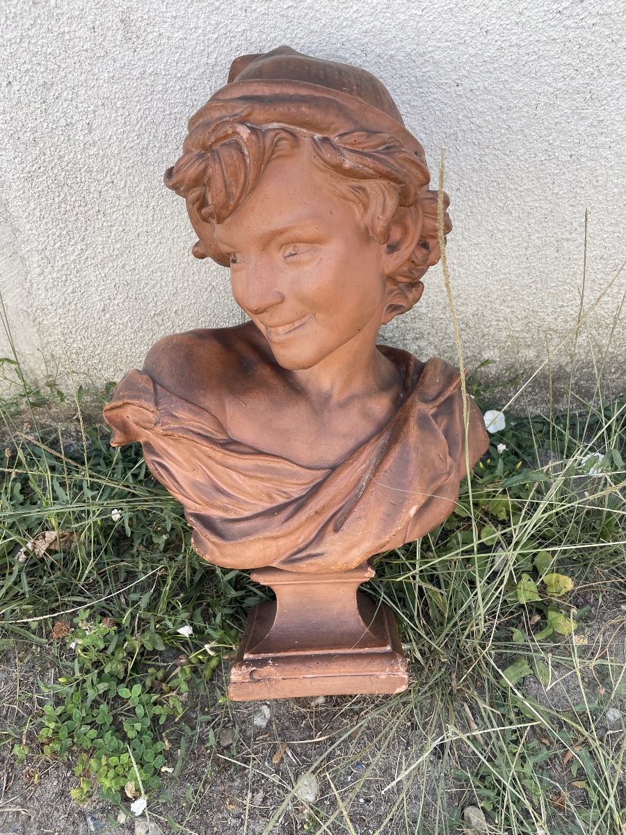 Jean-baptiste D’après Carpeaux – “the Laughing Neapolitan” – Terracotta Bust 