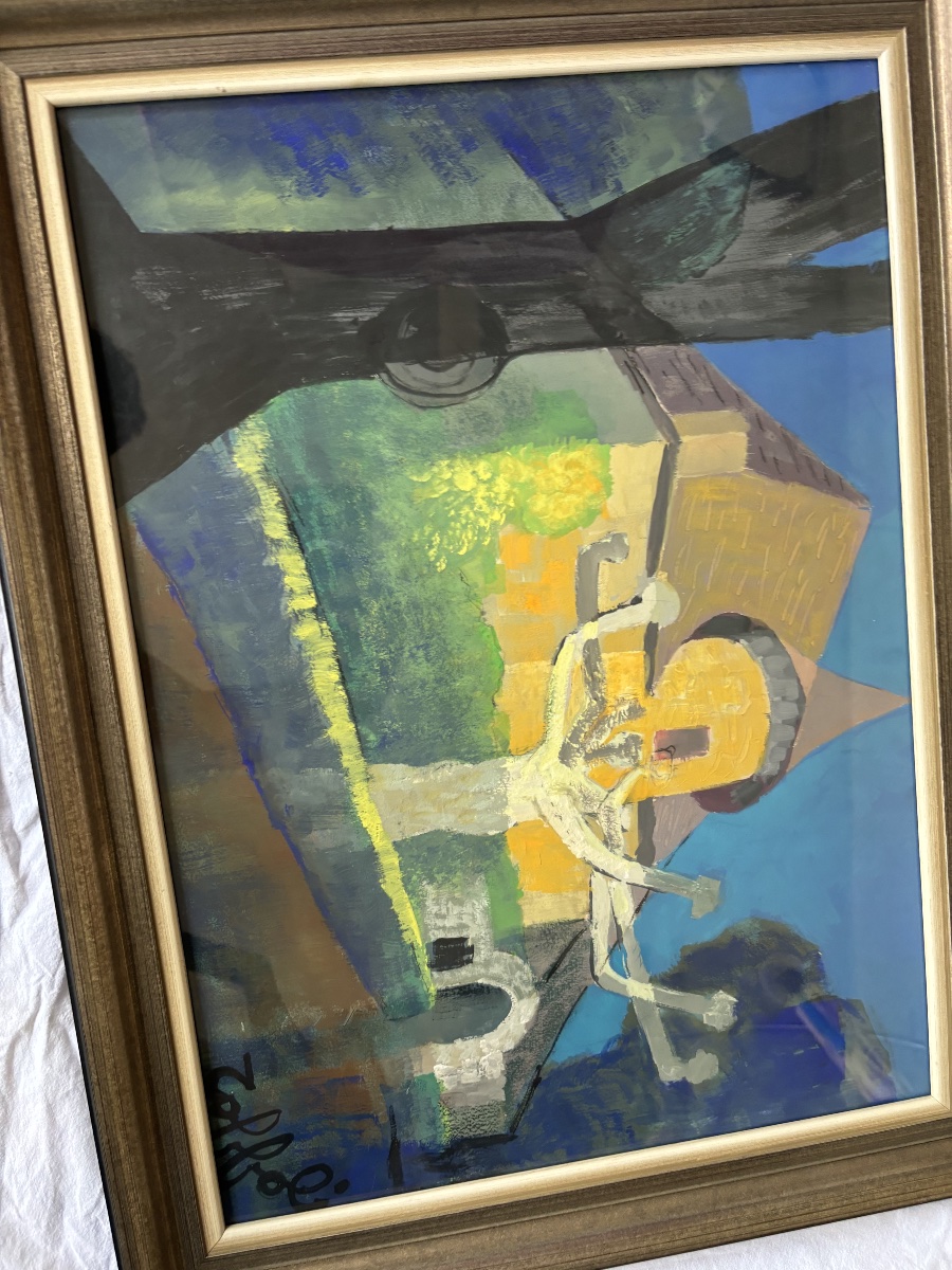 Louis Toffoli – Gouache originale – Paysage architectural-photo-3