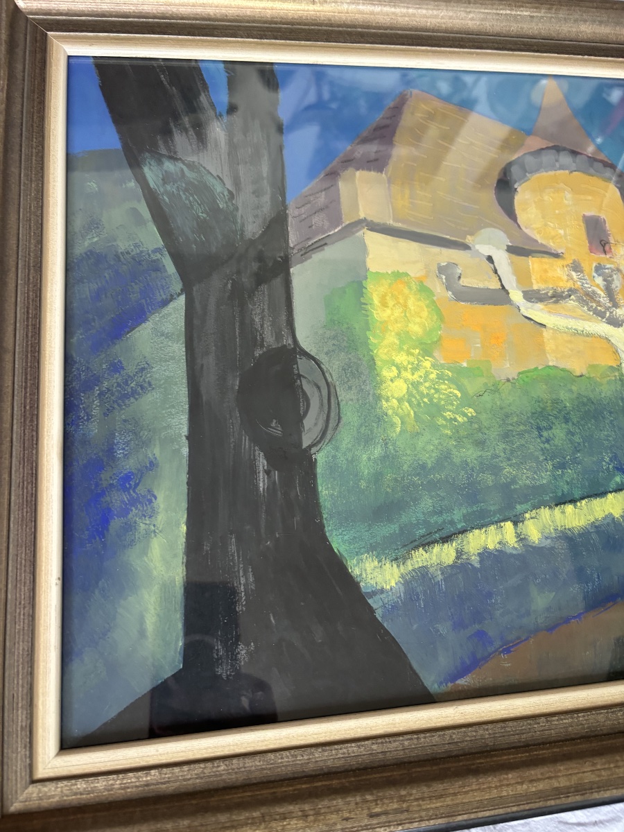 Louis Toffoli – Gouache originale – Paysage architectural-photo-4