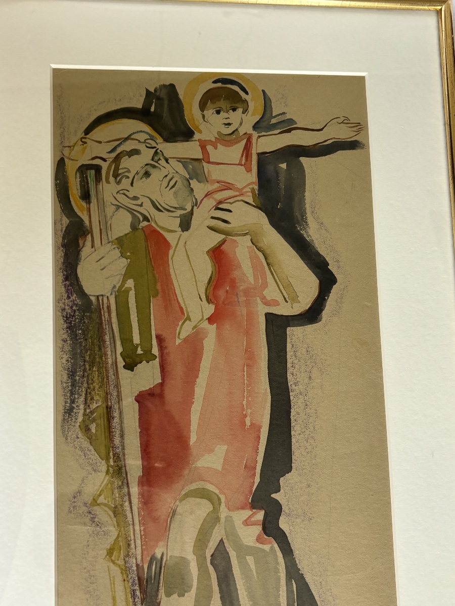 Louis Wagner – Watercolor Of Saint Christopher – 1927-photo-2