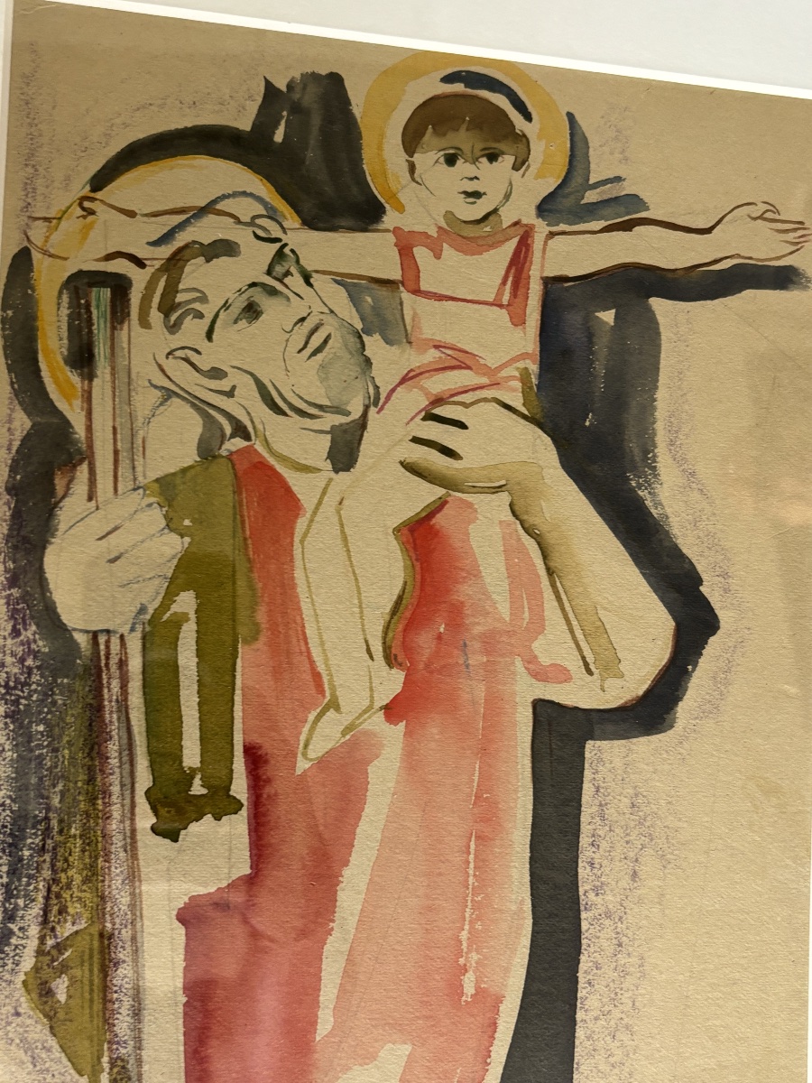 Louis Wagner – Watercolor Of Saint Christopher – 1927-photo-3