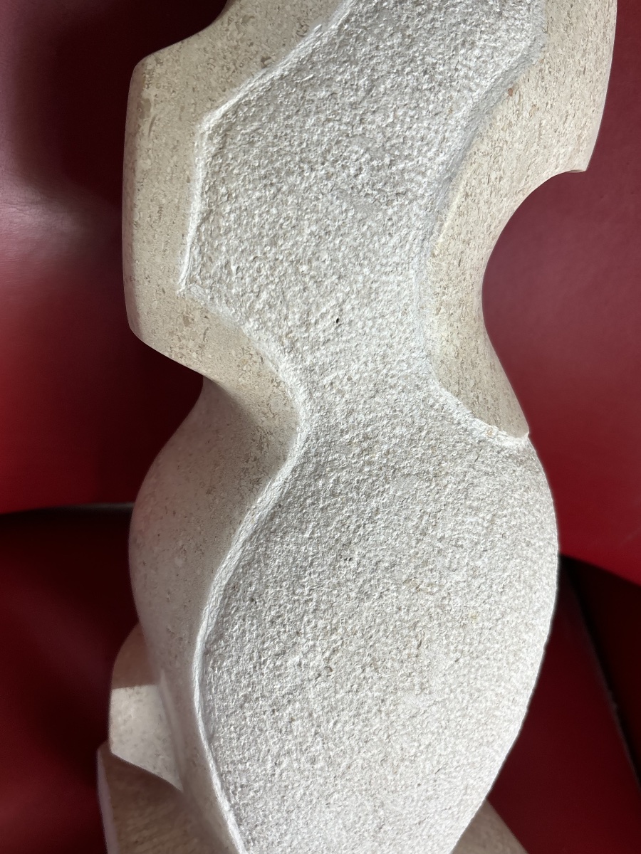Marcel Cossin – « Quiétude » – Sculpture en Moca-Crème du Portugal-photo-1
