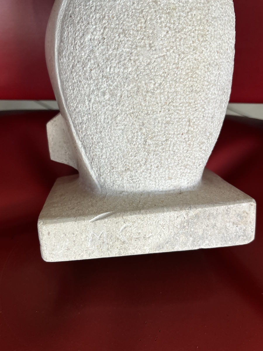 Marcel Cossin – « Quiétude » – Sculpture en Moca-Crème du Portugal-photo-2