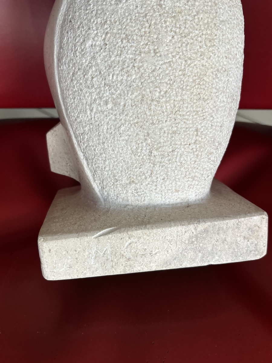 Marcel Cossin – « Quiétude » – Sculpture en Moca-Crème du Portugal-photo-3