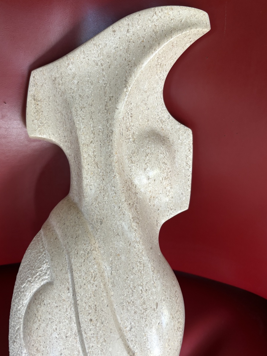 Marcel Cossin – « Quiétude » – Sculpture en Moca-Crème du Portugal-photo-4