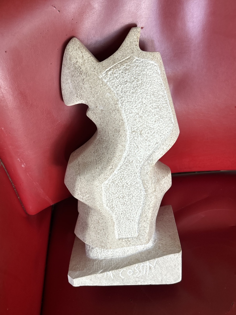Marcel Cossin – Modernist Sculpture In Moca-crème From Portugal-photo-1