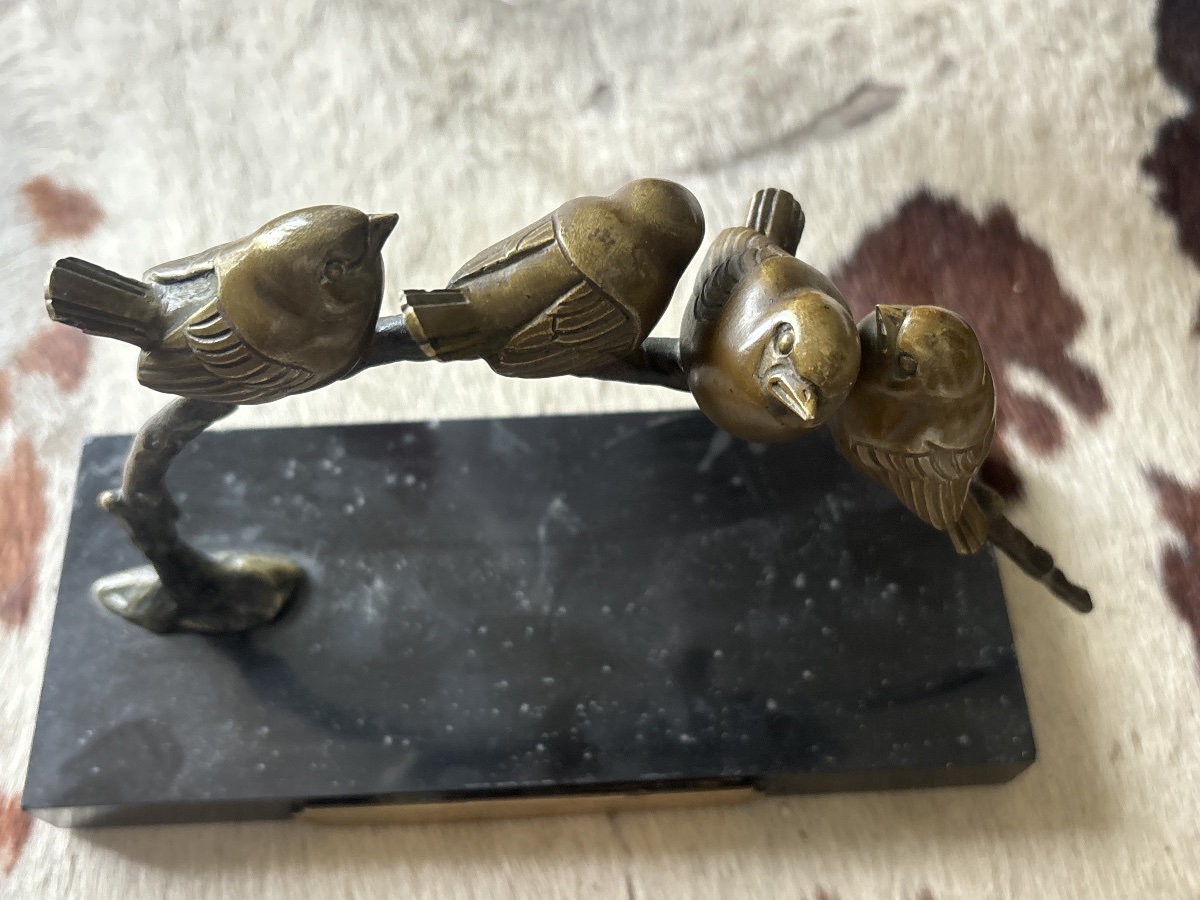 Bronze animalier – Irénée Rochard – Groupe de quatre oiseaux-photo-4