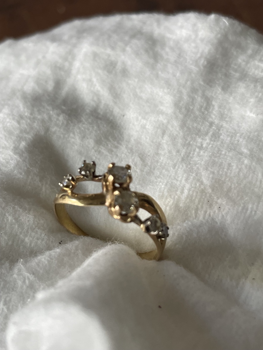 Bague en or 18 carats sertie de 6 diamants taille ancienne-photo-2