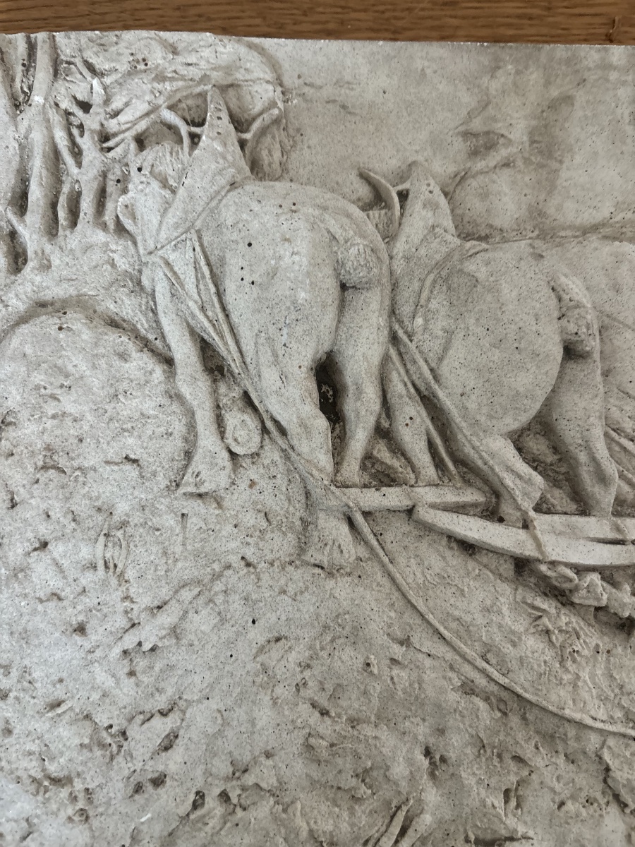 Plaque – Scene Of Plowing With Horses-photo-3