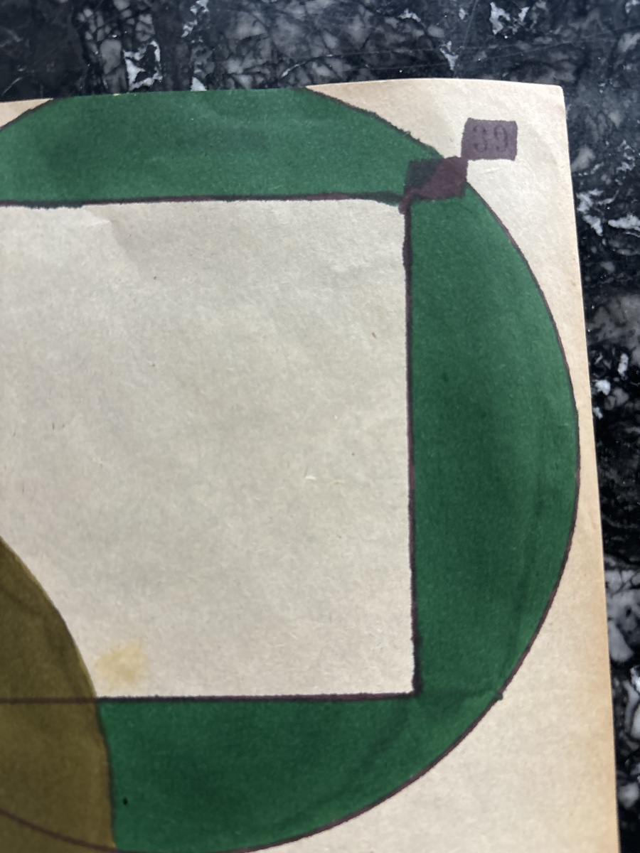 Gouache abstraite géométrique sur papier signée Franciska Clausen, 1926-photo-4