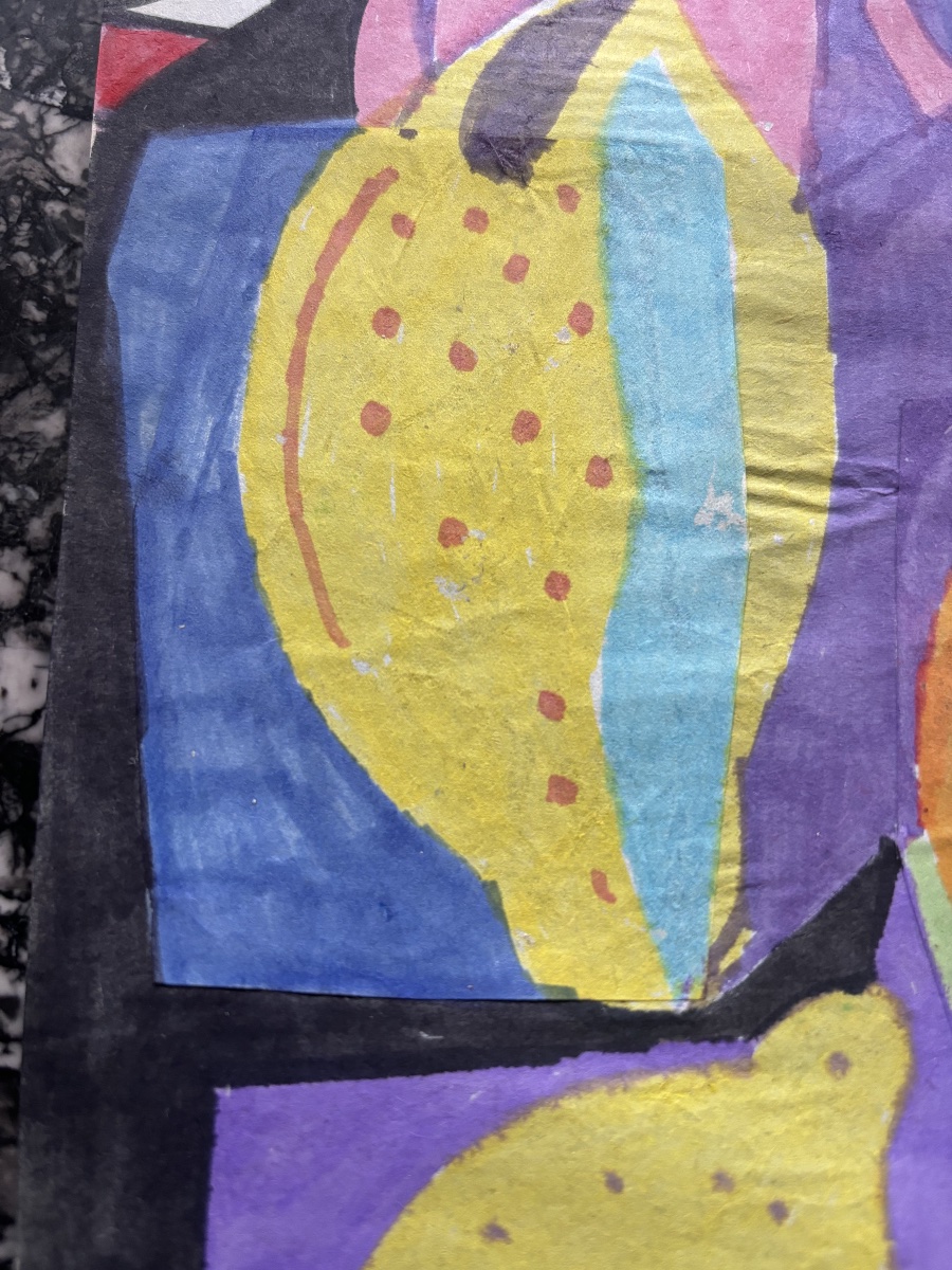 Gouache sur papier signée Franciska Clausen, 1926 – Nature morte aux citrons et vase fleuri-photo-1