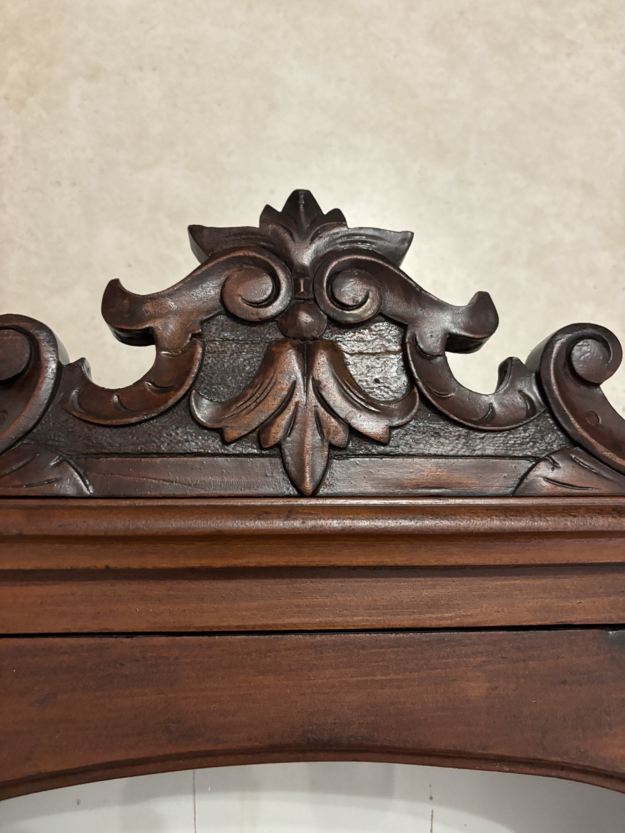 Small Antique Mahogany Wall Display Cabinet – Napoleon III Style-photo-5