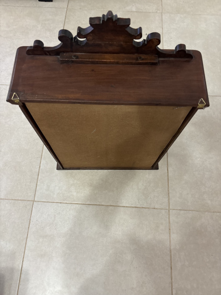 Small Antique Mahogany Wall Display Cabinet – Napoleon III Style-photo-7