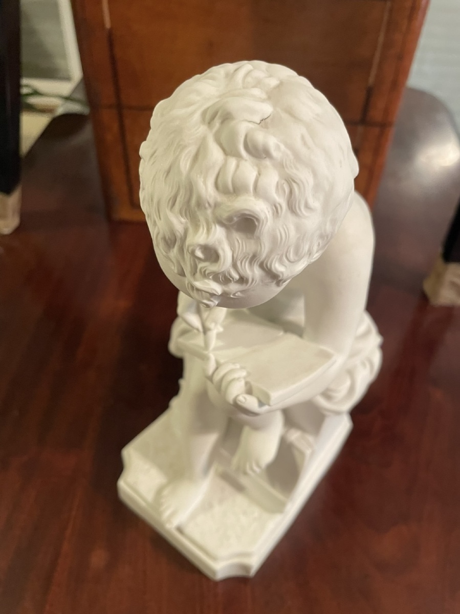 Biscuit signé Canova – Sculpture décorative représentant un enfant-photo-6