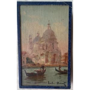 émile Boivin – Venice And Its Gondolas – Canvas Mounted On Panel, Signed
