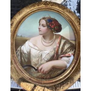 Paysanne à la fourche – Portrait féminin
