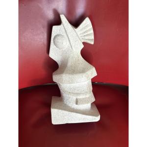 Marcel Cossin – Modernist Sculpture In Moca-crème From Portugal