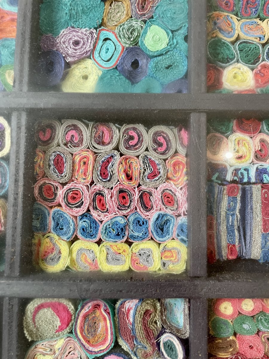 Jeanne Gérardin (1930–2014) — Mixed-media Textile Work (80x50 Cm) — Signed And Dated On The Back-photo-3