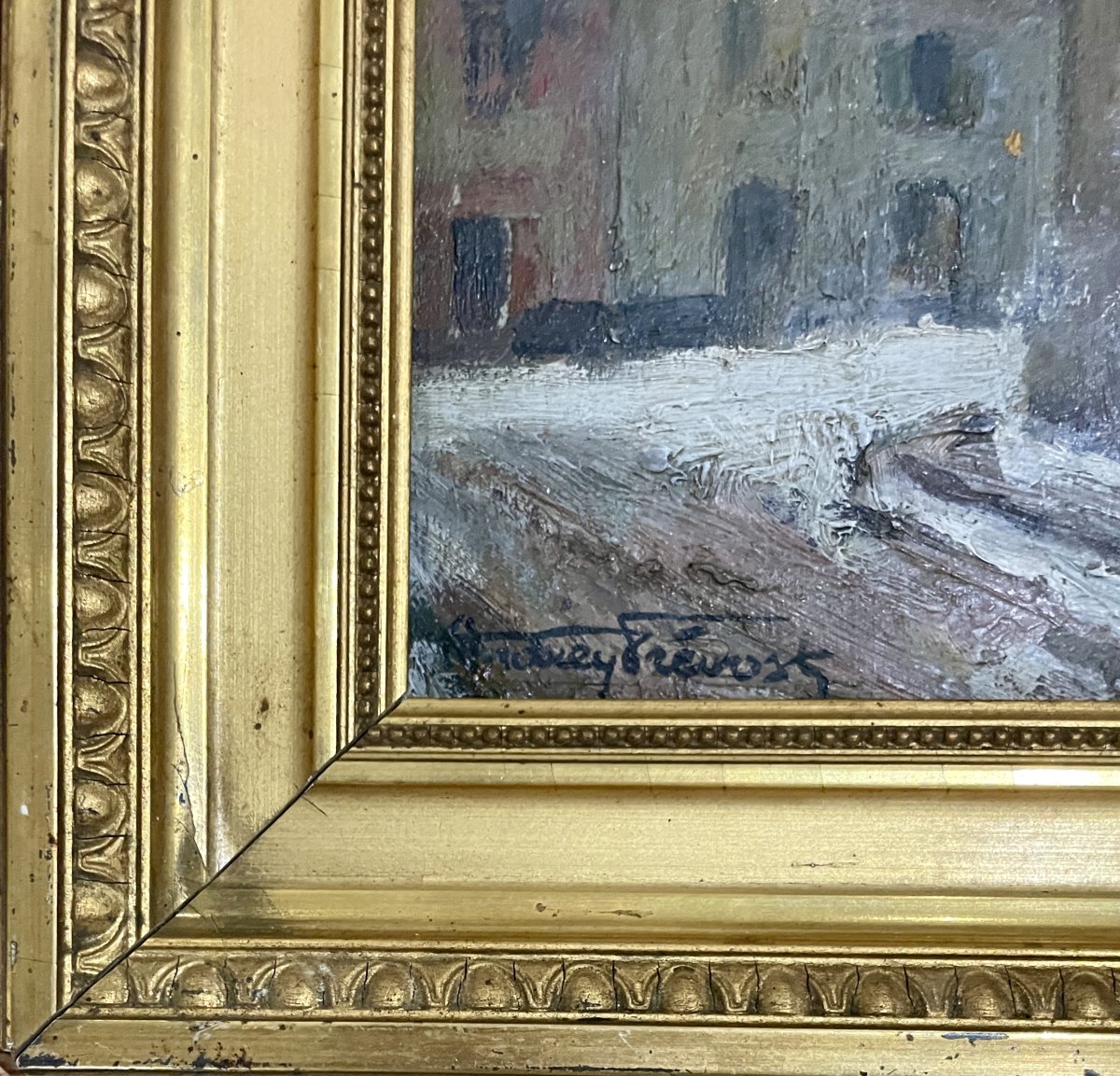 Fernand ANDREY-PREVOST (1890-1961) - Vue de Montmartre sous la neige - huile sur panneau -photo-3