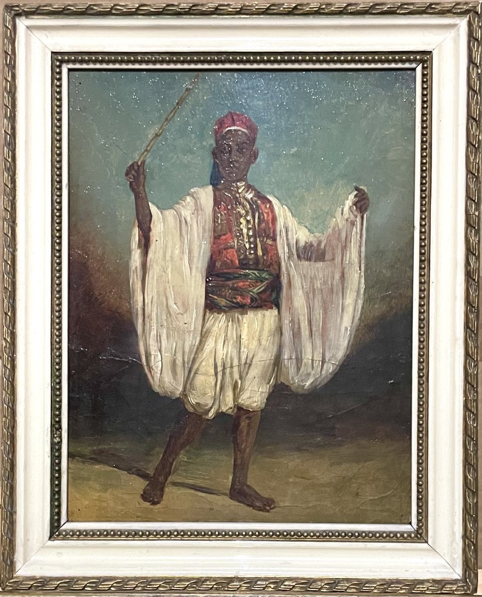 Jeune oriental en costume traditionnel - Huile sur panneau