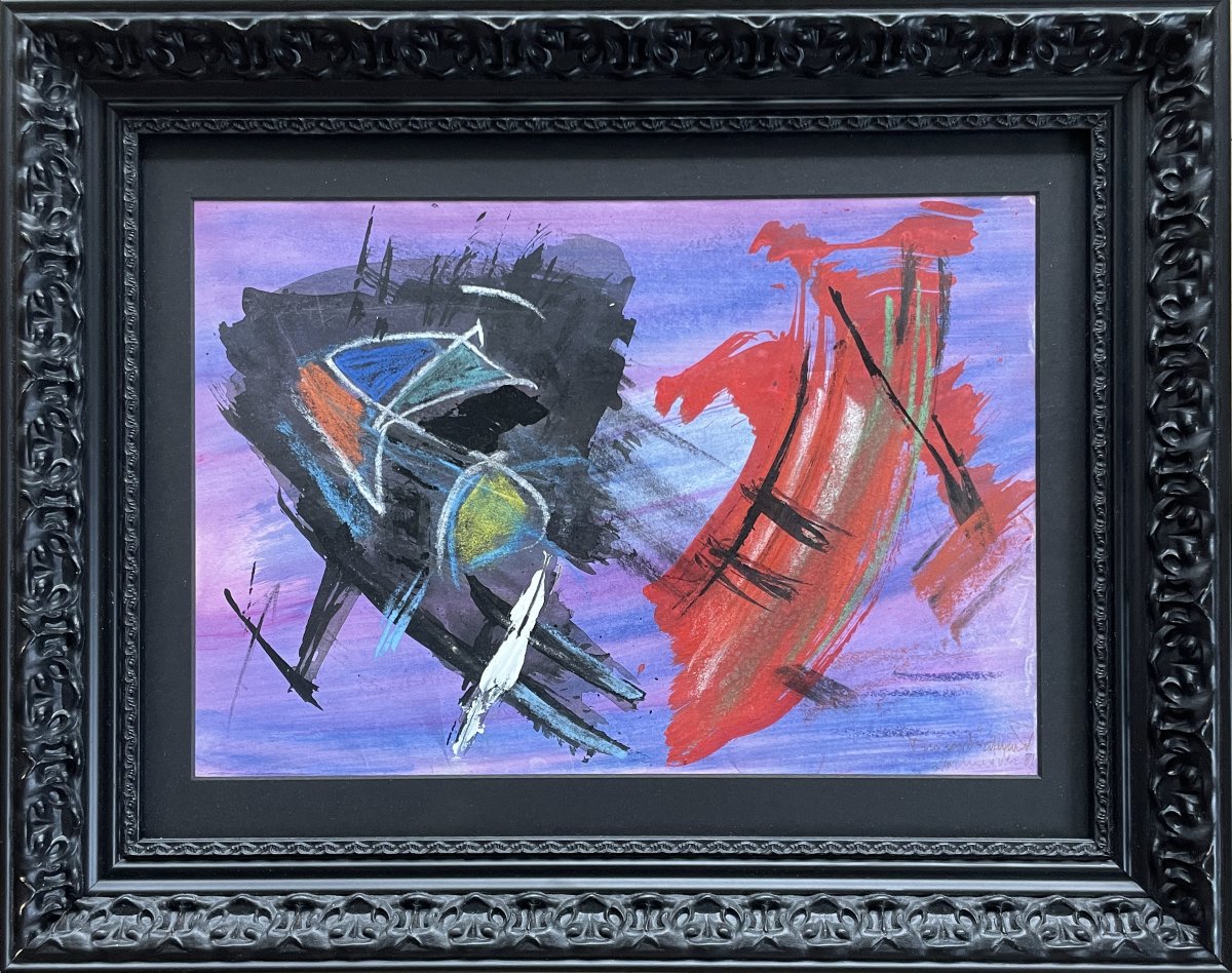 Gérard Schneider (1896–1986) - Abstract Lyrical Composition - Oil And Gouache
