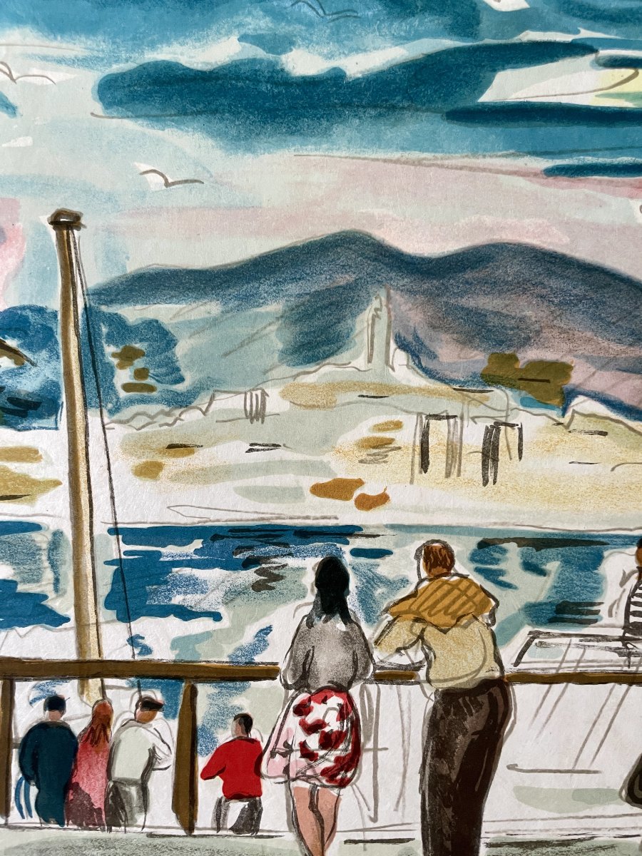 Yves Brayer (1907–1990) - Marseille: La Corniche - Signed And Numbered Lithograph -photo-6