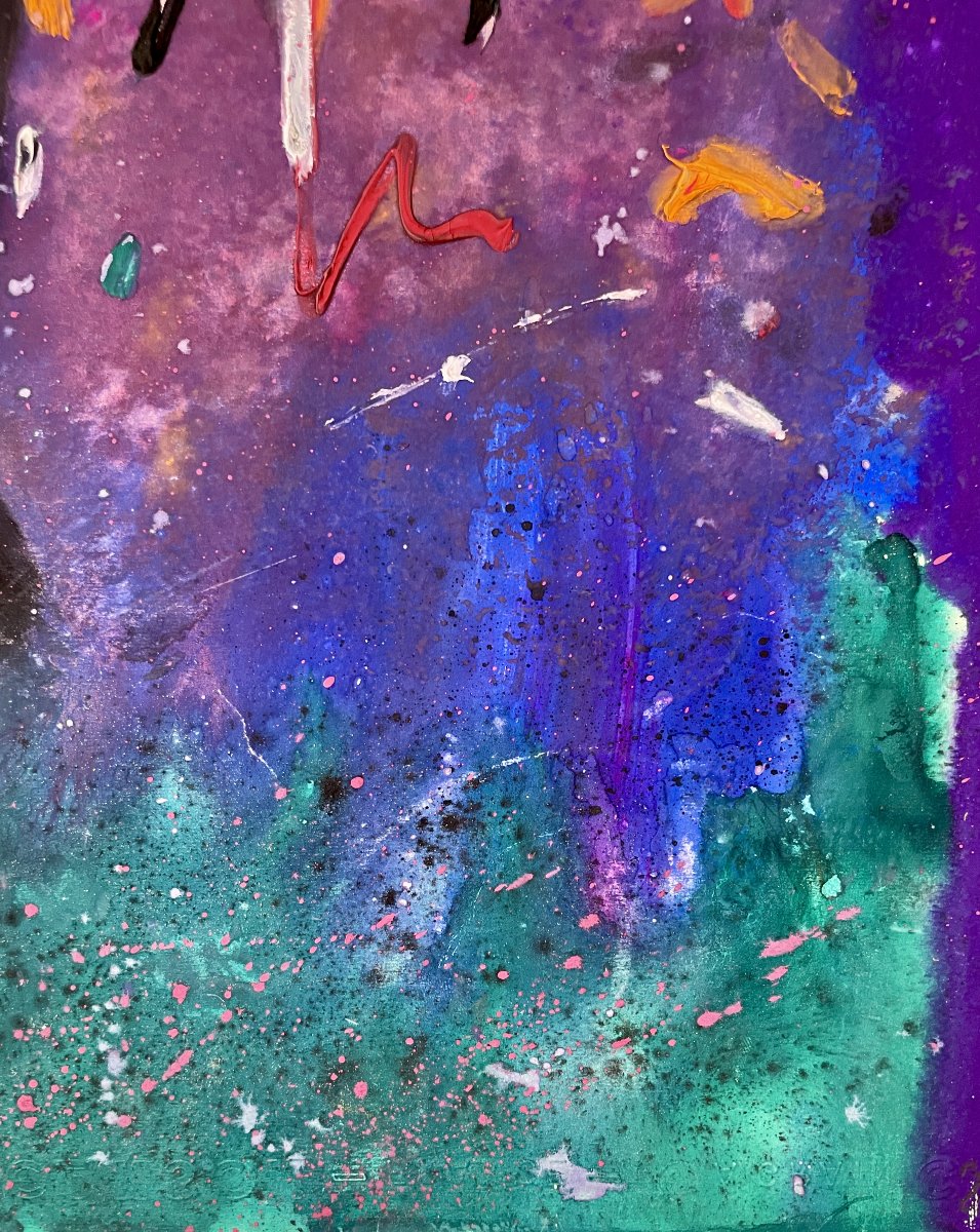 Egon Karl Nicolaus (1928–1988) - Lyrical Composition - Oil On Paper-photo-1