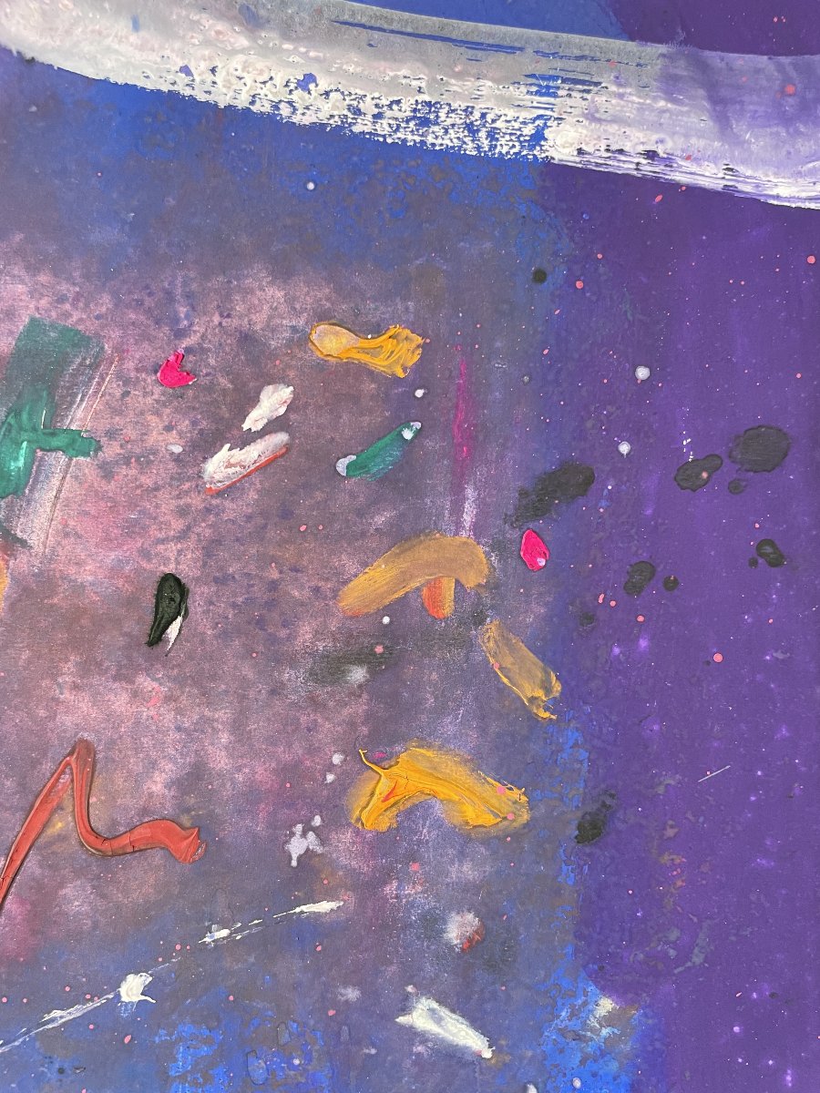 Egon Karl Nicolaus (1928–1988) - Lyrical Composition - Oil On Paper-photo-3