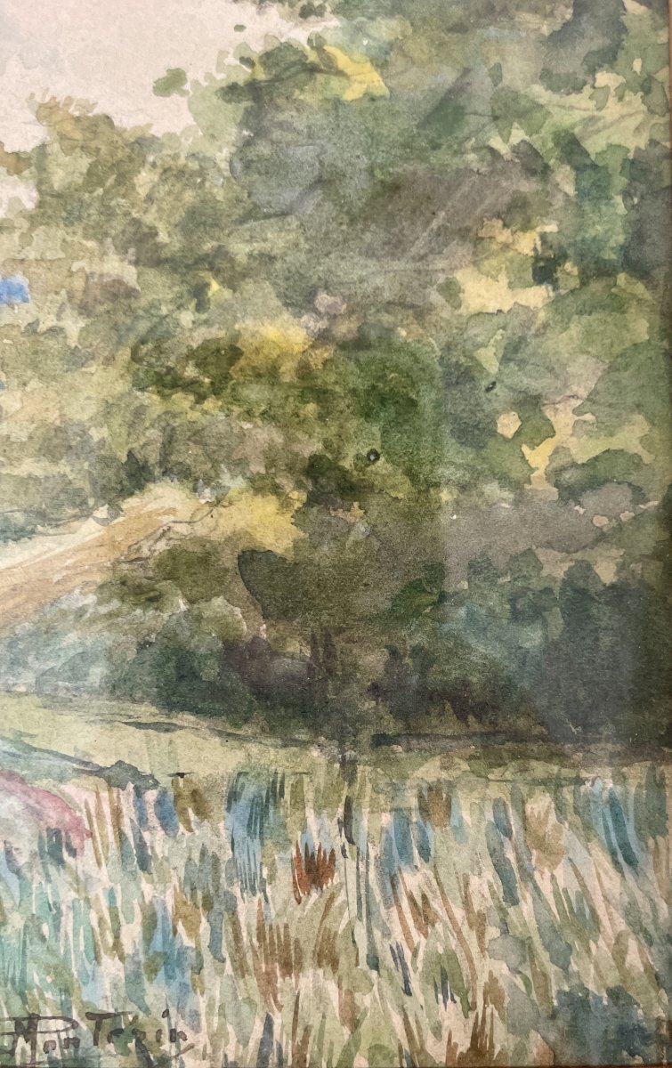 Pierre Eugène Montezin (1874–1946) - Landscape With Trees - Watercolor-photo-1