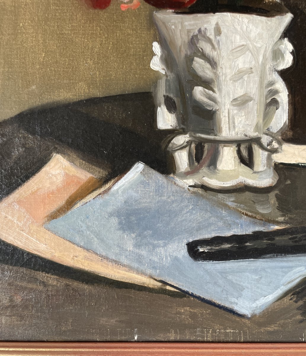 Georges Darel (1892–1943) - Still Life With A Vase Of Flowers - Oil On Canvas-photo-1