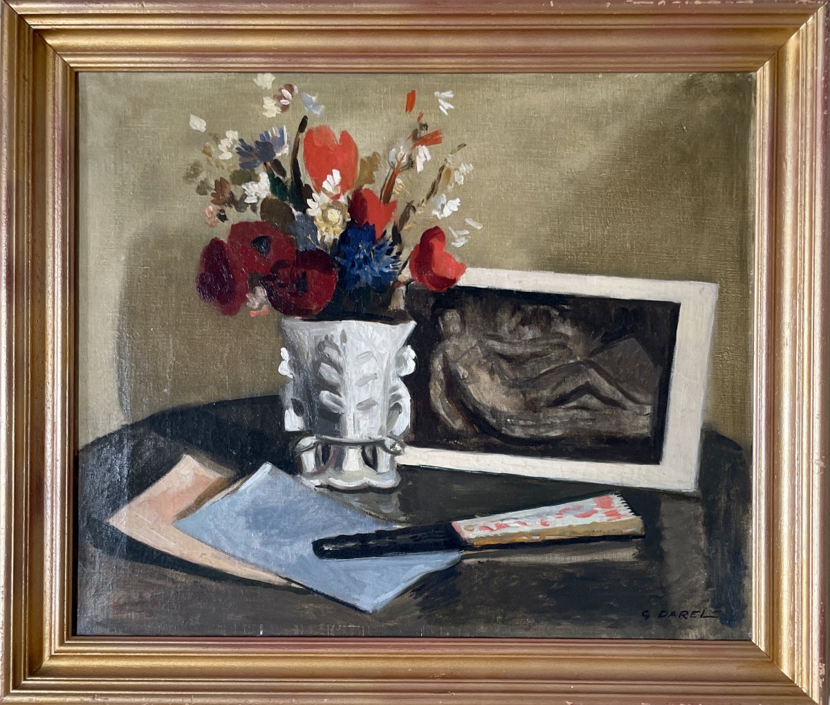 Georges Darel (1892–1943) - Still Life With A Vase Of Flowers - Oil On Canvas