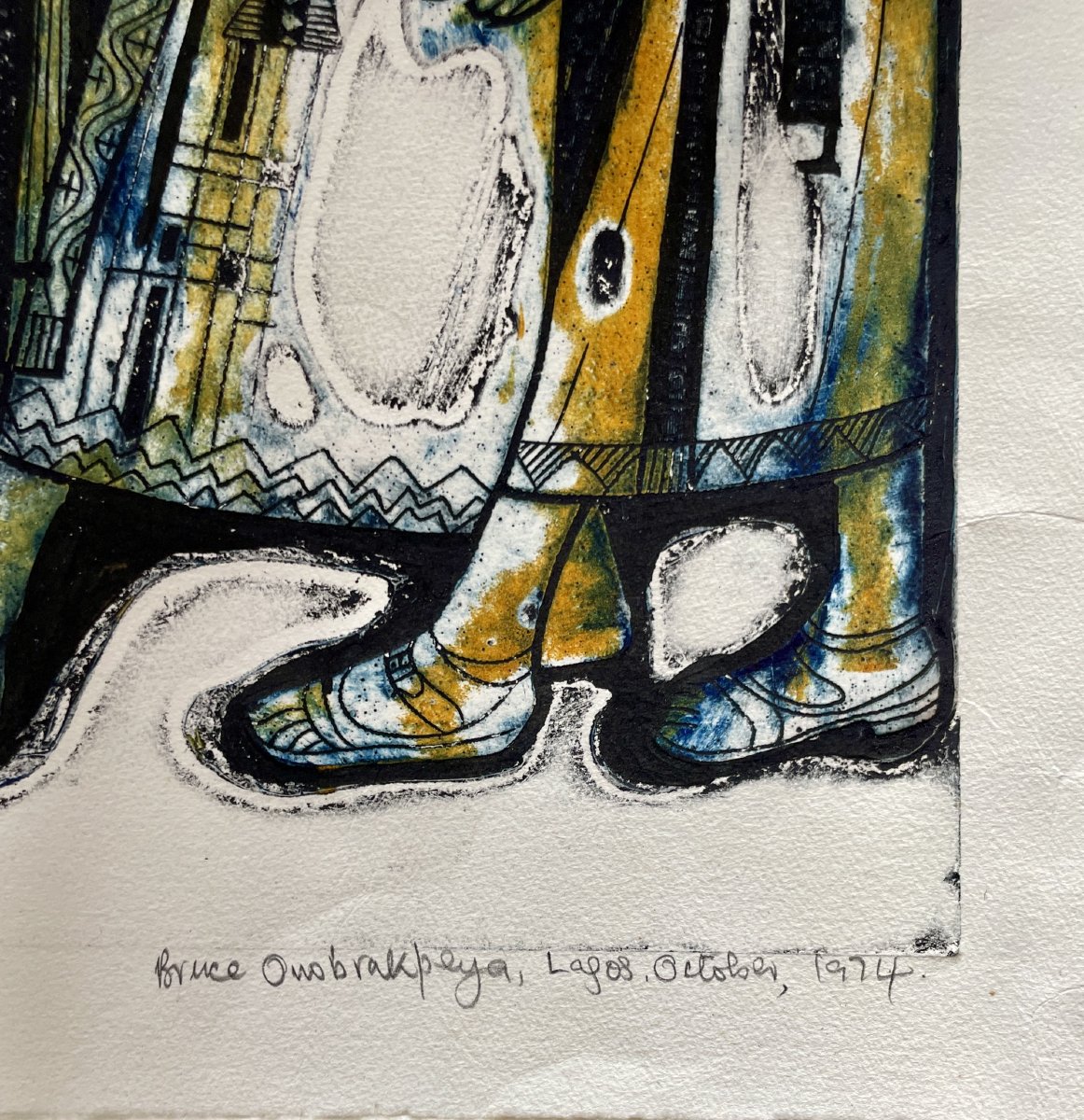Bruce Onobrakpeya (1932) - The Lord Is My Shepherd - Experimental Print-photo-4